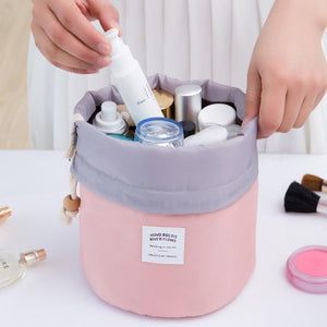 Drawstring Barrel Cosmetic Bag