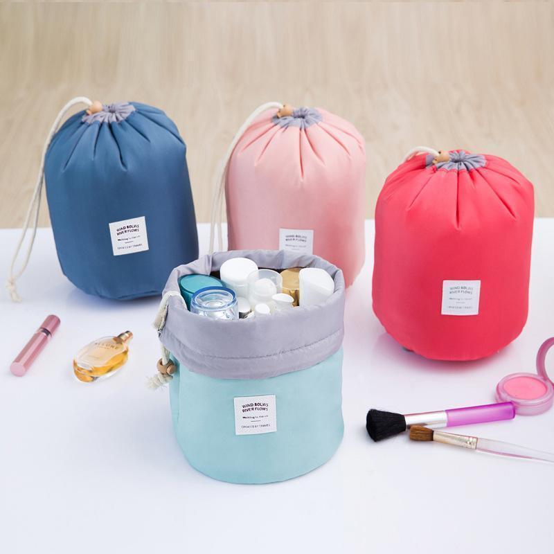 Drawstring Barrel Cosmetic Bag